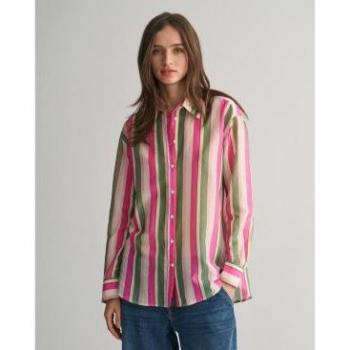 Camisa Elegante Gant Mujer Algodón Seda Rosa