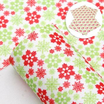Tissu faux cuir imprimé neige pour créations 20*34cm