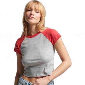 Damen T-Shirt Superdry, Bio‑Baumwolle, Vintage Tiny Baseball Modell