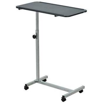 HOMCOM Portable Sofa Side Table with Adjustable Height and Rolling Casters