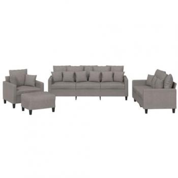 Pacchetto Sofa 4 Elementi con Cuscini di Tessuto