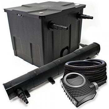 WilTec Kit de Filtration pour Bassin 12000l avec Stérilisateur UVC 72W et Pompe 80W