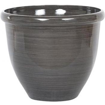 Grand Cache‑Pot Rond Marron, Diamètre 44 cm en Mélange de Fibres, Design Moderne – Intérieur & Extérieur Beliani