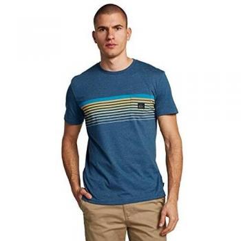 Quiksilver Mannenshirt „Majolica Blue“ – Taschen‑Screen‑Design, XL