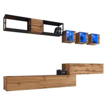 Ensemble Meubles Salon Industriel SWITCH M3 Coloris Chêne