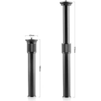 Monopode 1/4 en aluminium pour trépied avec tube d'extension à 2 sections pour gimbal