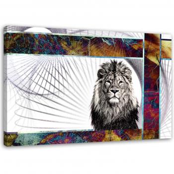 Canvas Leone Animali 60x40 multicolore