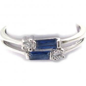 Céleste Saphir, bague argentée Celestina