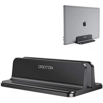 OMOTON Platzsparender Laptop-Stand – Vertikales Alu-Design für alle Laptops
