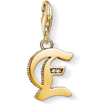Colgante Charm letra E de plata con baño de oro de 18K Thomas Sabo