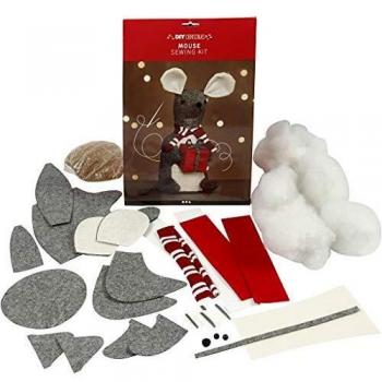 Souris de Noël en tissu 30 cm