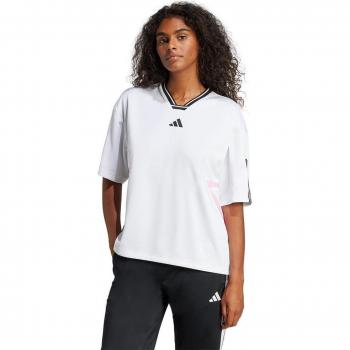 Giacca a Maniche Corti Adidas Tiro Cut 3 Stripes Colorblock Boyfriend Bianco/Scuro/Rosa Chiaro XS