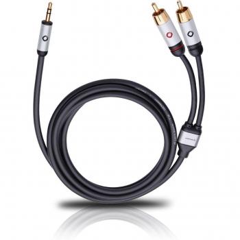 Oehlbach 60006 – Cavo 5 m, 2x Spina RCA e 1x Spina Jack da 3,5 mm