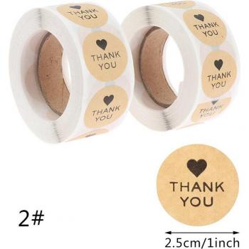 Rolls “Merci” – 2 rouleaux, 500 stickers chacun