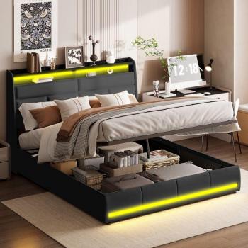 Éclat Nocturne 140x200 – Lit Coffre & Port USB