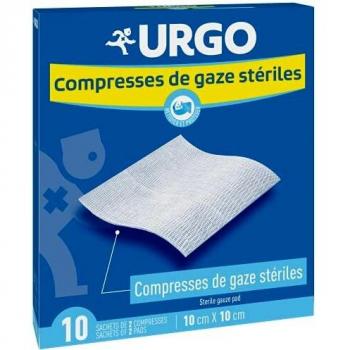 10‑Pack Sterile Urgo 10 cm x 10 cm Compression Sheets