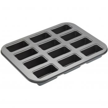 Molde para Mini Pasteles MasterClass Acero al Carbono Antiadherente 12 Huecos 27 x 35.5 cm