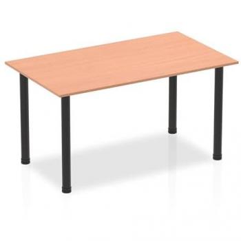 Impulse Bench 1400mm Straight Table Beech Top Black Post Leg