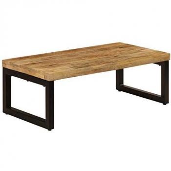 VidaXL Solid Mango Wood and Steel Coffee Table 100x50x35 cm