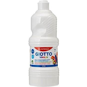 FLACONE GIOTTO VINILIK DA 1KG.COLLA VINILICA BIANCA TRASPARENTE SENZA SOLVENTI QUALITA PER LA SCUOLA. FILA ITALY