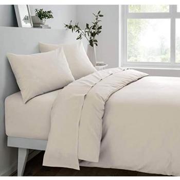 Luxurious Sleepdown Non-Iron Polycotton Fitted Sheet, 25cm Deep, Easy Care and Comfortable for a Cozy Night's Sleep