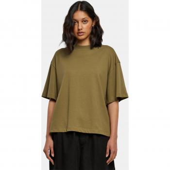 Urban Classics Ladies Organic Heavy Slit Tee in Olivgrün, Größe M