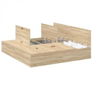 Lit Cadre Rangement Vidaxl Chêne Sonoma 180x200 cm