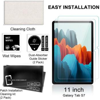 2 PCS Anti-Scratch Tempered Glass Film for Samsung Galaxy Tab S7 11 and S8+ 12.4