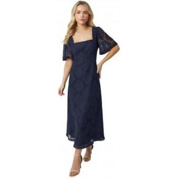 Dorothy Perkins Damenkleid Petite, Spitzenmidikleid, quadratischer Ausschnitt