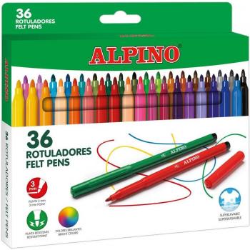 Alpino estuche 36 rotuladores standard colores surtidos