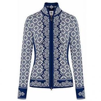 Dale of Norway Christiana Damen Strickjacke, Atlantikblau/Weiß, S