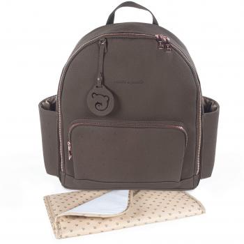 Sac à dos en cuir brun étoiles