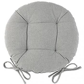 Grey Round Garden Chair Seat Cushion with Ties