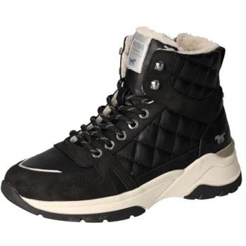 Mustang Schnürstiefelette Damen Schwarz Flach Größe 37