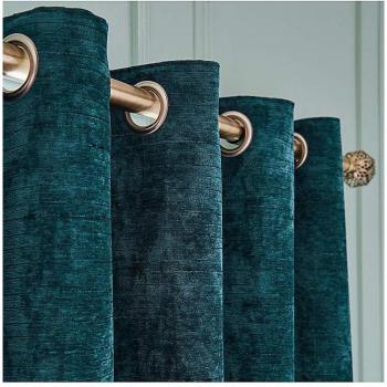 Selene Rich Teal Thermal Eyelet Curtains
