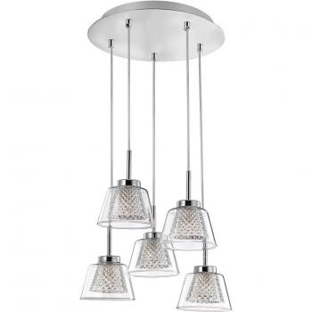 Chrom Pendelleuchte Boccale 5-flammig von Nova Luce