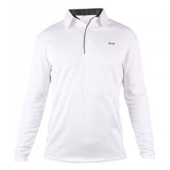 QHP Herren Turniershirt Luke langarm in Weiß mit Kragen NEUE KOLLEKTION