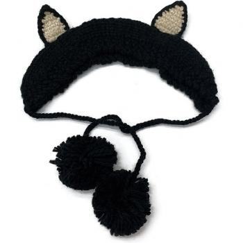 Gorro de acrílico para mujer con pompones y orejeras