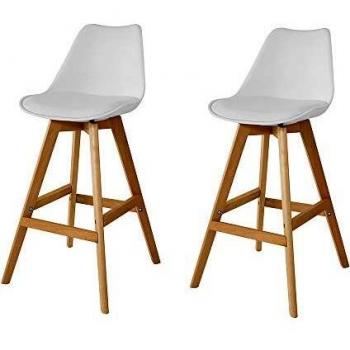 Two‑Pack White Kitchen Barstool Set – SoBuy FST69-Wx2