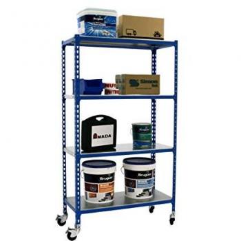 Simonclick Étagère de Bureau Métallique Bleue – 4 Rangements