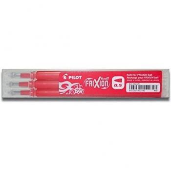 Pilot Frixion Ball Recarga 0.5mm Rojo Pack de 3
