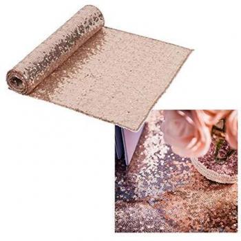 Chemin de table scintillant rose gold 2,5 m