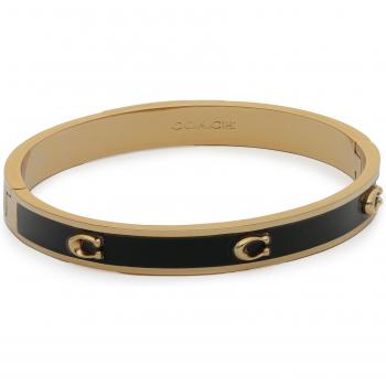 Coach Elegant Gold & Black Hinged Bangle