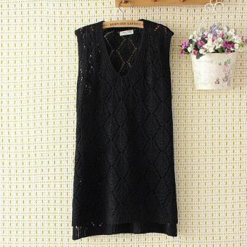 Long Knitted V Neck Vest for Women