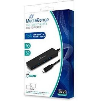 Mediarange USB Hub Typ C 1 : 4 USB 3.0 USB schwarz