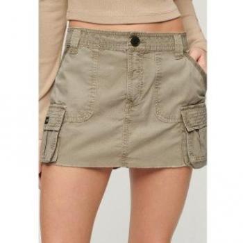 Superdry Women's Vintage Utility Short Skirt Stone Wash