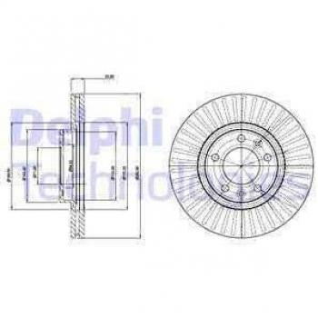 Disque de frein avant ventilé DELPHI BG3835C (2 pièces)