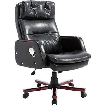 Contemporary PU Leather Swivel Office Chair with Padded Back and Arms