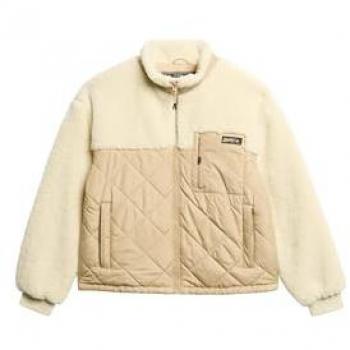 Veste Workwear Hybride en Polaire Crème et Beige Superdry 40