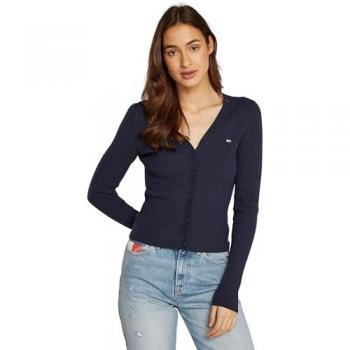 Tommy Jeans Damen Strickjacke »TJW CABLE ESSENTIAL CARDIGAN« in Dunkelblau